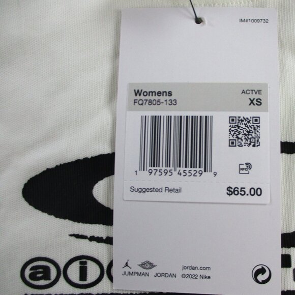 Air Jordan x Travis Scott Shirt Womens XS Slim Sail Cropped Crop Top NWT FQ7805 - Picture 6 of 11